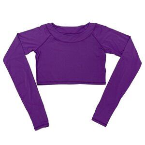 BloqUV Women's Crop Top Shirt XXS Magenta 50 UPF Sun Block Outdoors Cover-Up EUC